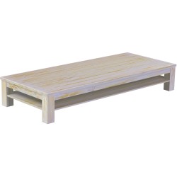 Couchtisch 240x100 Rio Classico Shabby Honig massiver Pinien Holztisch mit Ablage