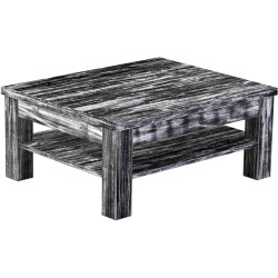 Couchtisch 90x73 Rio Classico Shabby Antik Ebenholz massiver Pinien Holztisch mit Ablage