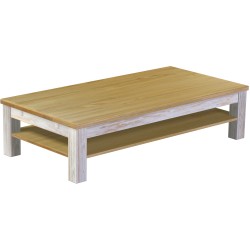 Couchtisch 160x80 Rio Classico Shabby Platte Brasil massiver Pinien Holztisch mit Ablage