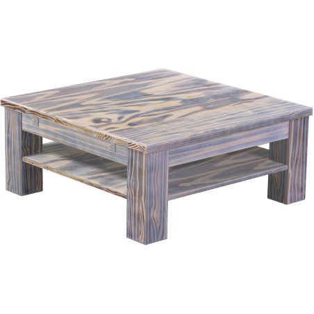 Couchtisch 90x90 Rio Classico Zebra Afrika massiver Pinien Holztisch mit Ablage