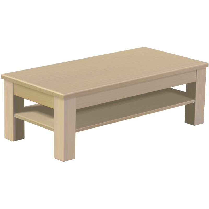 Couchtisch 115x56 Rio Classico Birke massiver Pinien Holztisch mit Ablage