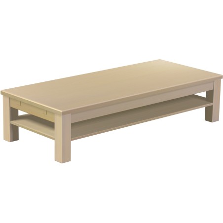 Couchtisch 170x73 Rio Classico Birke massiver Pinien Holztisch mit Ablage