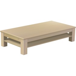 Couchtisch 180x90 Rio Classico Birke massiver Pinien Holztisch mit Ablage