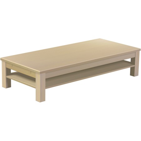 Couchtisch 180x80 Rio Classico Birke massiver Pinien Holztisch mit Ablage