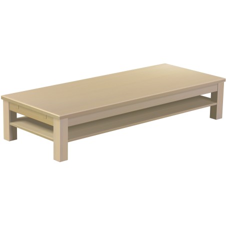 Couchtisch 200x80 Rio Classico Birke massiver Pinien Holztisch mit Ablage