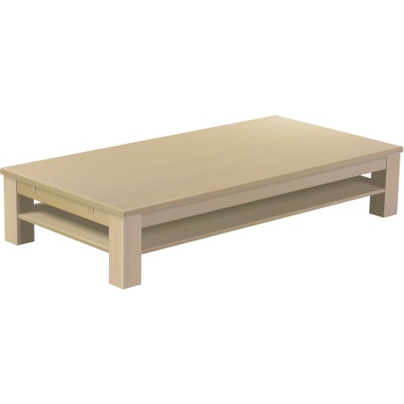 Couchtisch 200x100 Rio Classico Birke massiver Pinien Holztisch mit Ablage