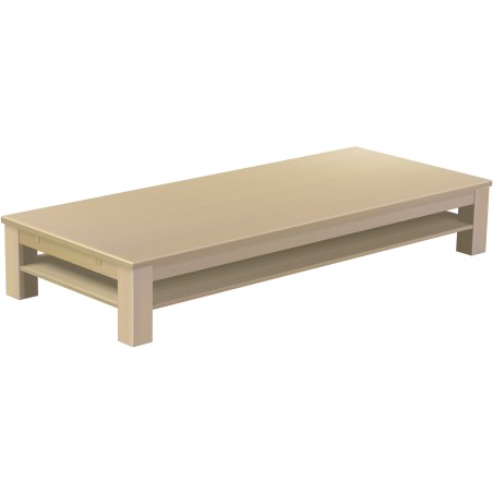 Couchtisch 240x100 Rio Classico Birke massiver Pinien Holztisch mit Ablage