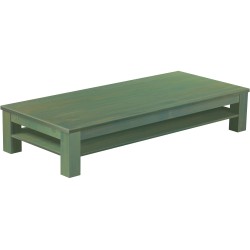 Couchtisch 208x90 Rio Classico Bambus mintgruen massiver Pinien Holztisch mit Ablage