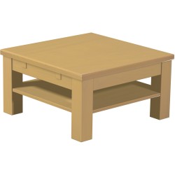 Couchtisch 73x73 Rio Classico Sand massiver Pinien Holztisch mit Ablage