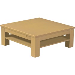 Couchtisch 100x100 Rio Classico Sand massiver Pinien Holztisch mit Ablage