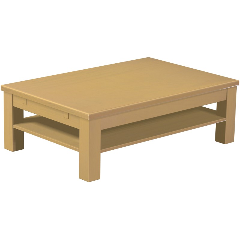 Couchtisch 120x80 Rio Classico Sand massiver Pinien Holztisch mit Ablage
