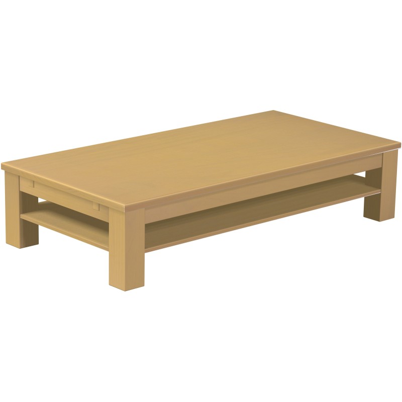Couchtisch 180x90 Rio Classico Sand massiver Pinien Holztisch mit Ablage