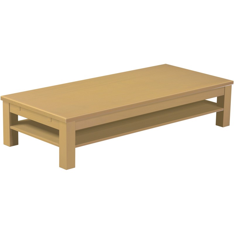 Couchtisch 180x80 Rio Classico Sand massiver Pinien Holztisch mit Ablage