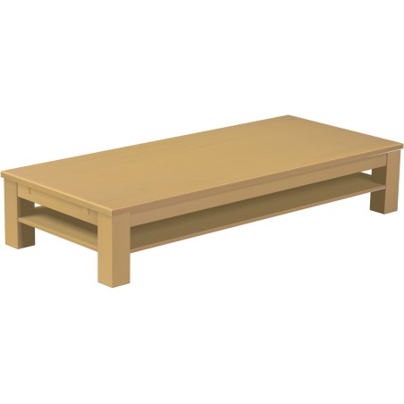 Couchtisch 208x90 Rio Classico Sand massiver Pinien Holztisch mit Ablage