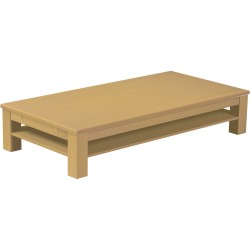 Couchtisch 200x100 Rio Classico Sand massiver Pinien Holztisch mit Ablage