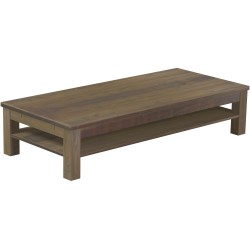 Couchtisch 180x80 Rio Classico Graphitgrau massiver Pinien Holztisch mit Ablage