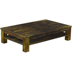 Couchtisch 160x100 Rio Classico Goldmix massiver Pinien Holztisch mit Ablage
