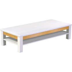 Couchtisch 170x73 Rio Classico Snow Honig massiver Pinien Holztisch mit Ablage