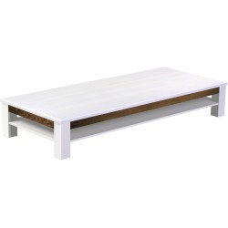 Couchtisch 240x100 Rio Classico Snow Eiche massiver Pinien Holztisch mit Ablage