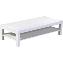 Couchtisch 180x80 Rio Kanto Pinie Weiss massiver Pinien Holztisch mit Ablage