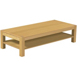 Couchtisch 180x80 Rio Kanto Eiche hell massiver Pinien Holztisch mit Ablage