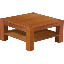 Couchtisch 90x90 Rio Kanto Kirschbaum massiver Pinien Holztisch mit Ablage