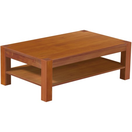 Couchtisch 130x80 Rio Kanto Kirschbaum massiver Pinien Holztisch mit Ablage