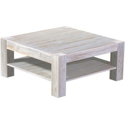 Couchtisch 100x100 Rio Kanto Shabby Brasil massiver Pinien Holztisch mit Ablage