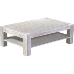 Couchtisch 140x90 Rio Kanto Shabby Brasil massiver Pinien Holztisch mit Ablage