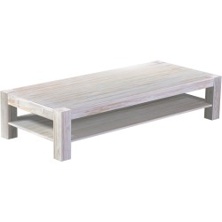 Couchtisch 208x90 Rio Kanto Shabby Brasil massiver Pinien Holztisch mit Ablage