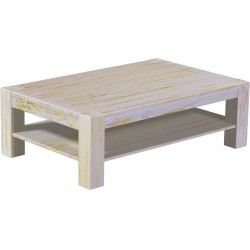 Couchtisch 140x90 Rio Kanto Shabby Honig massiver Pinien Holztisch mit Ablage