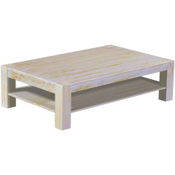 Couchtisch 160x100 Rio Kanto Shabby Honig massiver Pinien Holztisch mit Ablage