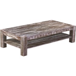 Couchtisch 180x90 Rio Kanto Shabby Antik Eiche massiver Pinien Holztisch mit Ablage