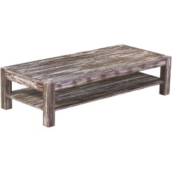 Couchtisch 180x80 Rio Kanto Shabby Antik Eiche massiver Pinien Holztisch mit Ablage