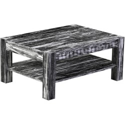 Couchtisch 100x73 Rio Kanto Shabby Antik Ebenholz massiver Pinien Holztisch mit Ablage