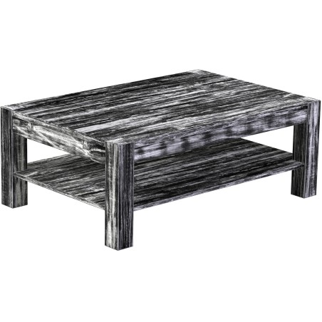 Couchtisch 120x80 Rio Kanto Shabby Antik Ebenholz massiver Pinien Holztisch mit Ablage