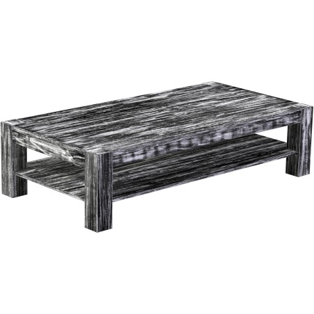 Couchtisch 180x90 Rio Kanto Shabby Antik Ebenholz massiver Pinien Holztisch mit Ablage