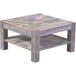 Couchtisch 80x80 Rio Kanto Zebra Afrika massiver Pinien Holztisch mit Ablage