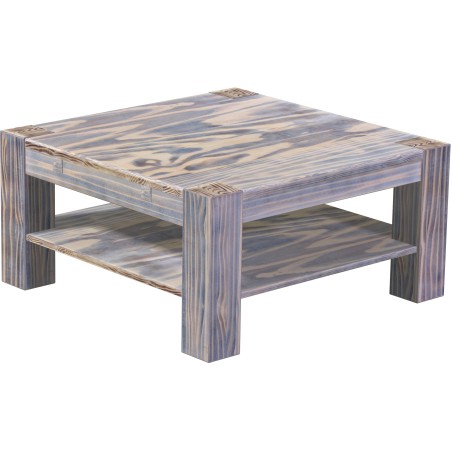 Couchtisch 90x90 Rio Kanto Zebra Afrika massiver Pinien Holztisch mit Ablage