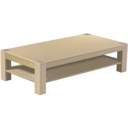 Couchtisch 180x90 Rio Kanto Birke massiver Pinien Holztisch mit Ablage