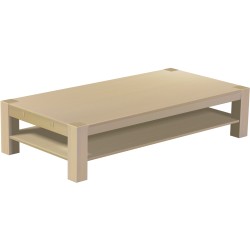 Couchtisch 200x100 Rio Kanto Birke massiver Pinien Holztisch mit Ablage