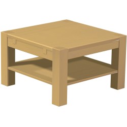 Couchtisch 73x73 Rio Kanto Sand massiver Pinien Holztisch mit Ablage