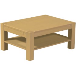 Couchtisch 100x73 Rio Kanto Sand massiver Pinien Holztisch mit Ablage