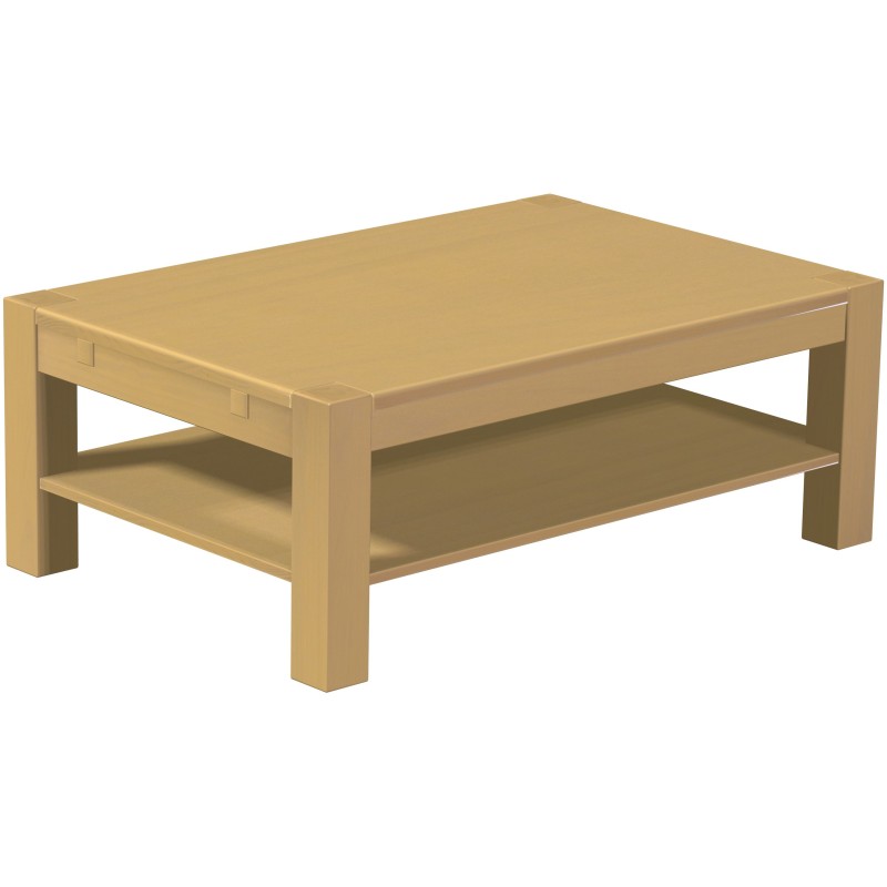 Couchtisch 120x80 Rio Kanto Sand massiver Pinien Holztisch mit Ablage