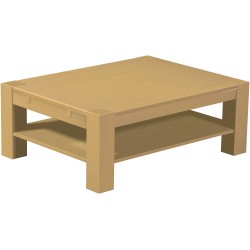 Couchtisch 120x90 Rio Kanto Sand massiver Pinien Holztisch mit Ablage