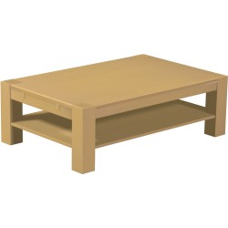 Couchtisch 140x90 Rio Kanto Sand massiver Pinien Holztisch mit Ablage