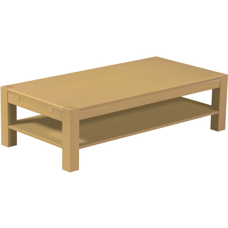 Couchtisch 160x80 Rio Kanto Sand massiver Pinien Holztisch mit Ablage