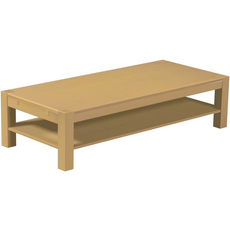 Couchtisch 180x80 Rio Kanto Sand massiver Pinien Holztisch mit Ablage