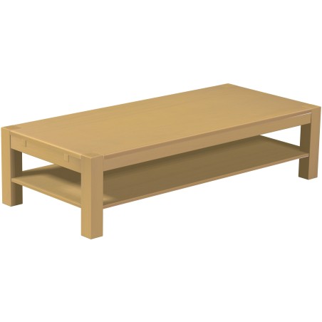 Couchtisch 180x80 Rio Kanto Sand massiver Pinien Holztisch mit Ablage