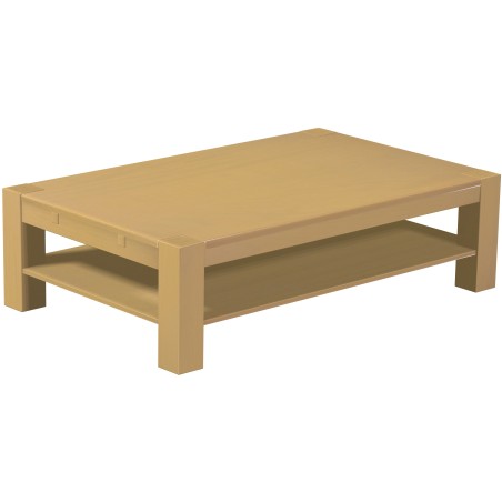 Couchtisch 160x100 Rio Kanto Sand massiver Pinien Holztisch mit Ablage